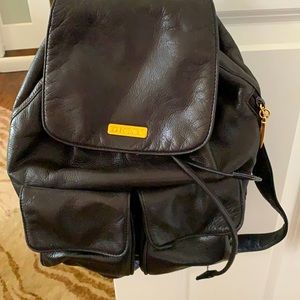 Vintage black DKNY leather mini backpack